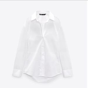Zara fitted white popling shirt